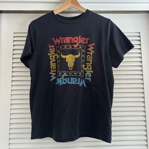 Wrangler Black Tee with Multicolor Graphic